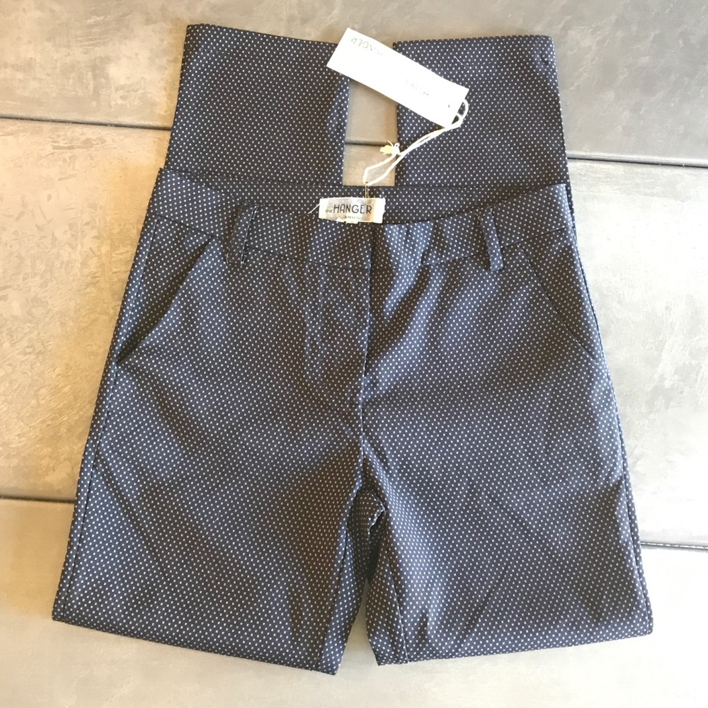 The Hanger Navy Tiny Polka Dot Pants Small